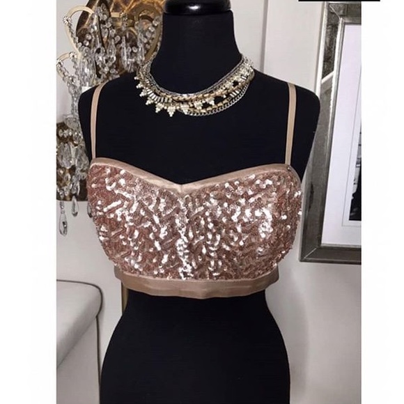 GUESS - SEQUIN BRALETTE - Picture 1 of 7